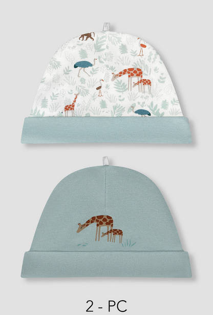Pack of 2 Juniors Cap with Safari Print-undefined-image-1