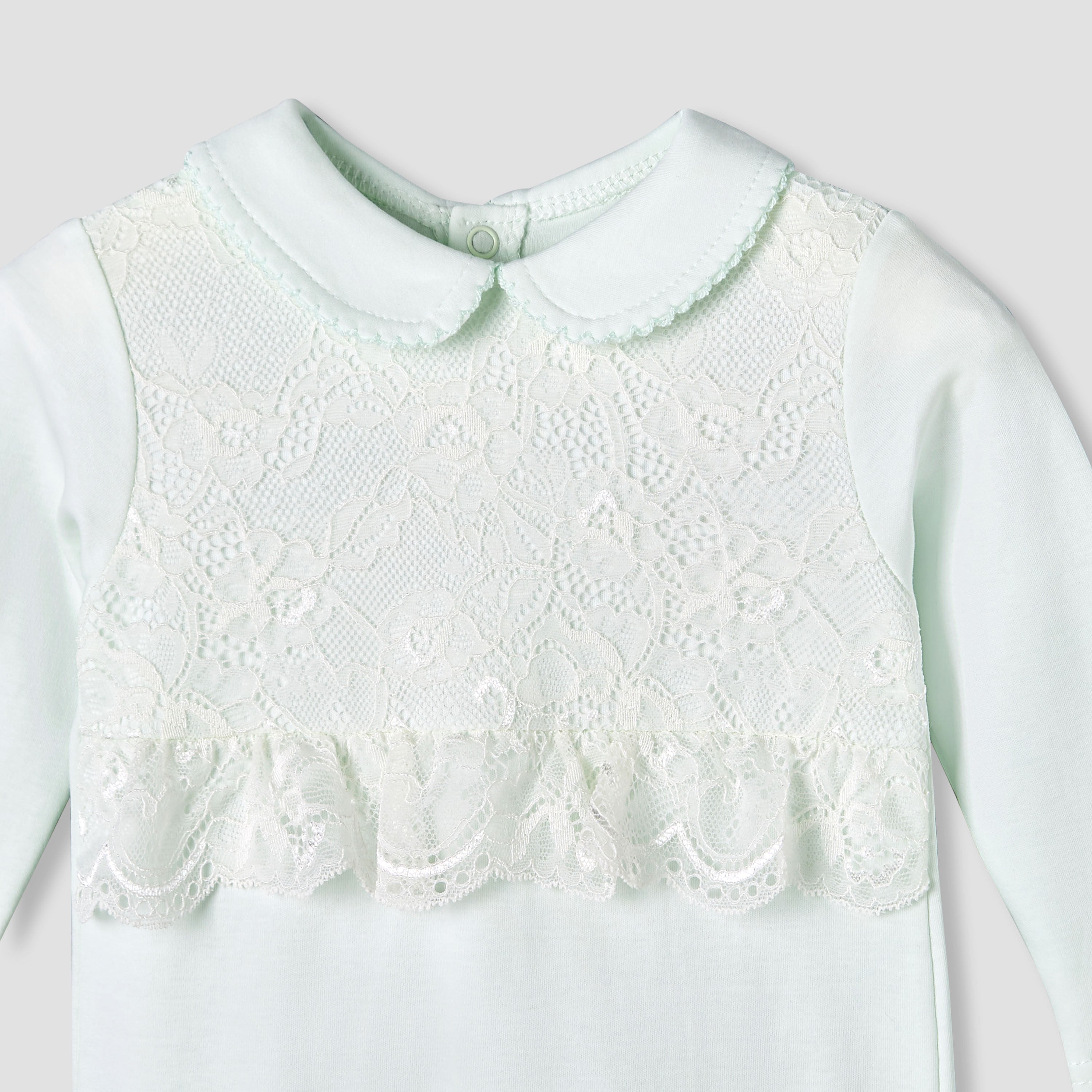 Giggles Cotton Collared Long Sleeves Sleepsuit with Snap Button Closure