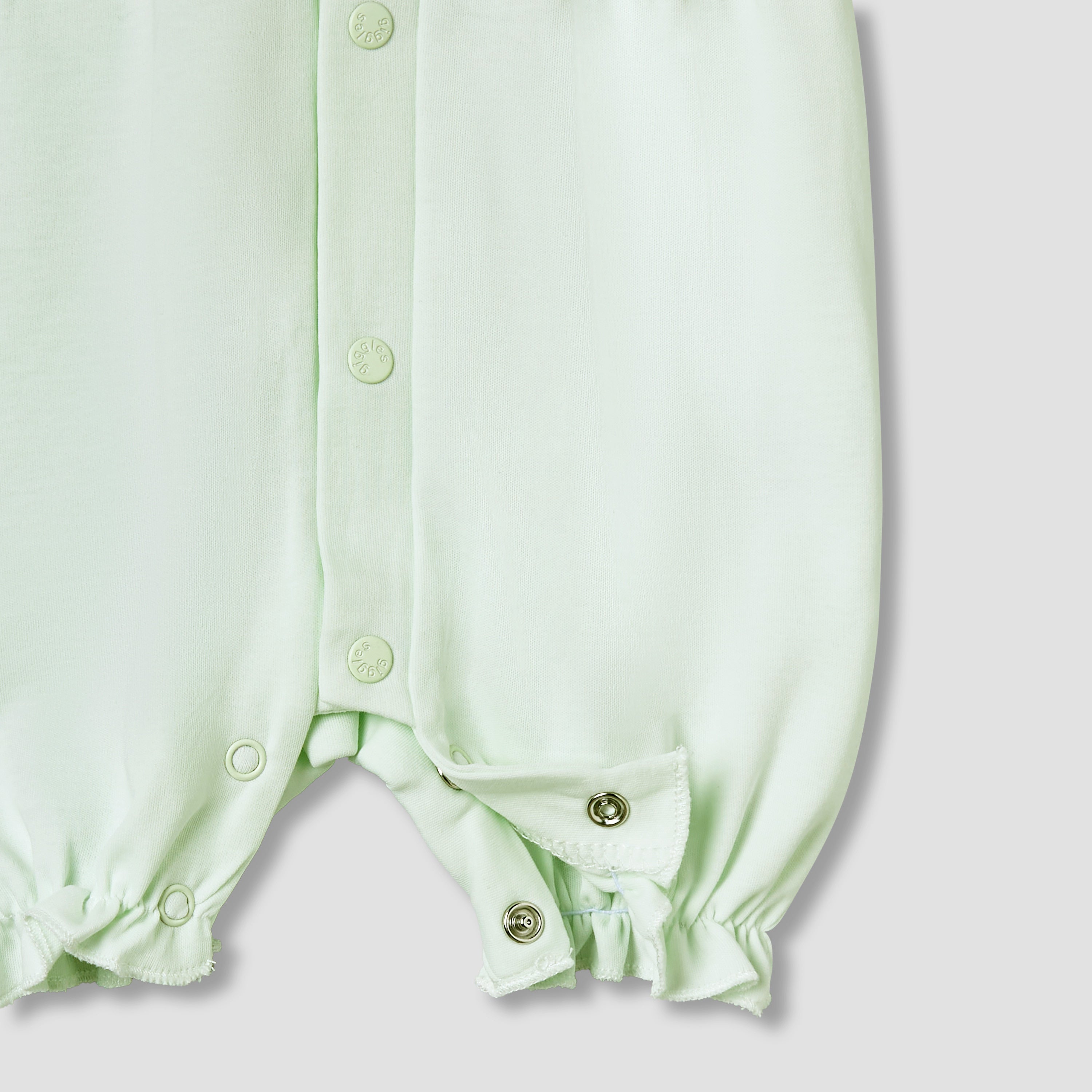 Giggles Round Neck Short Sleeves Romper with Lace Detail