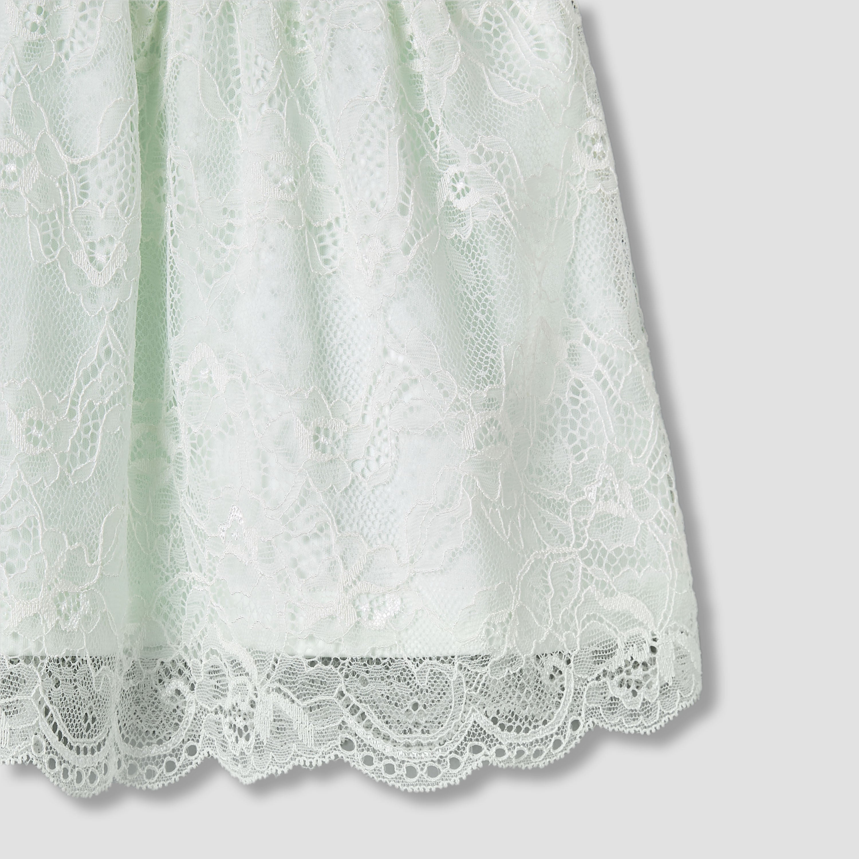 Giggles Peter Pan Collar Short Sleeves A-Line Dress with Lace Detail