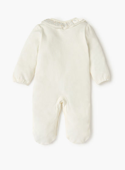 Giggles Embroidered Closed Feet Sleepsuit with Long Sleeves-baby-girls-clothing-nightwear-sleepsuits-image-2