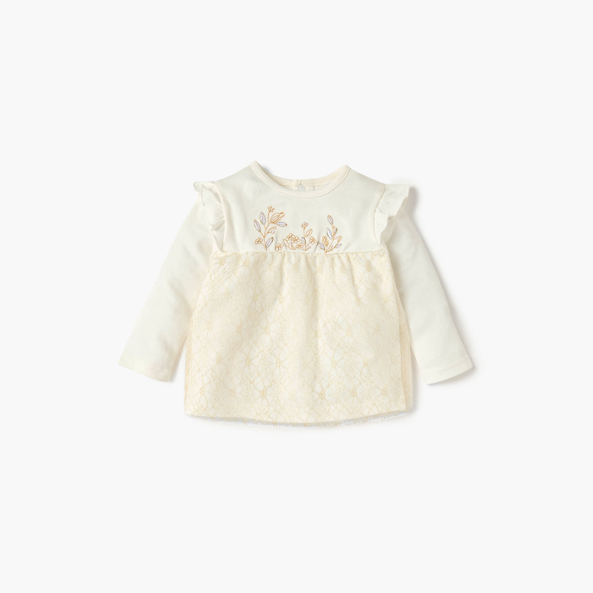 Giggles Embroidered Long Sleeves T-shirt and Pyjama Set