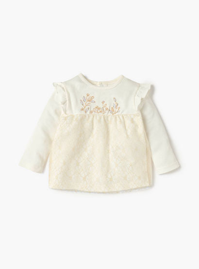 Giggles Embroidered Long Sleeves T-shirt and Pyjama Set-baby-girls-clothing-nightwear-pyjamasets-image-3