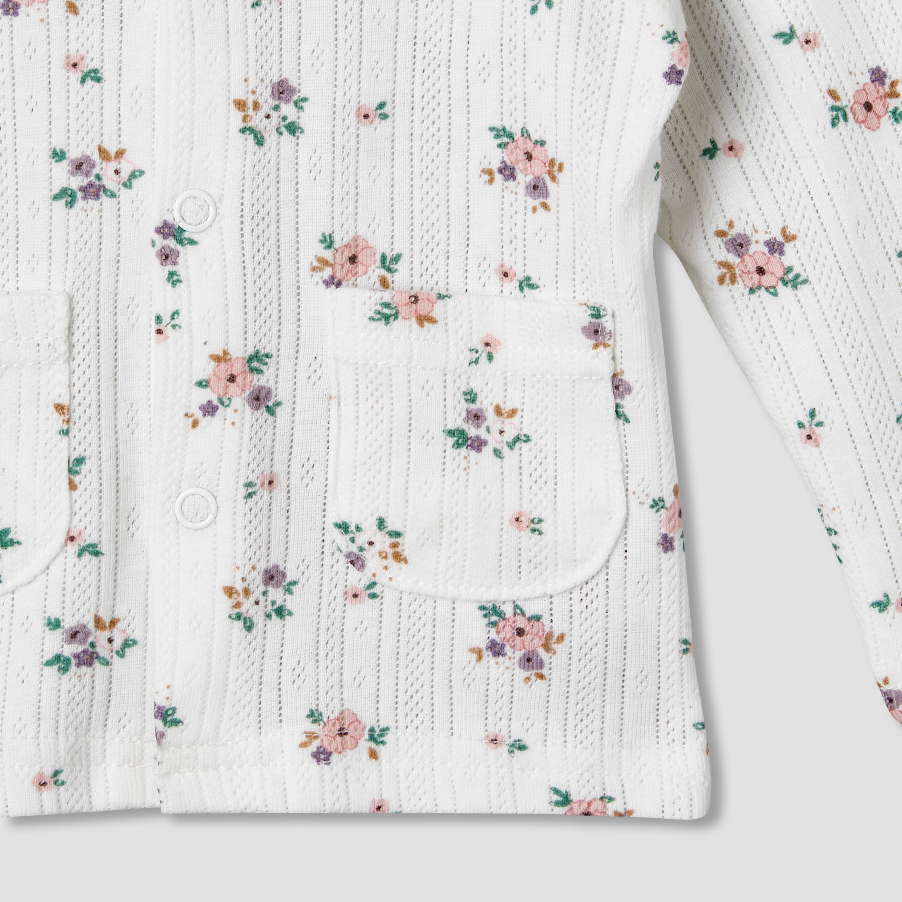 Juniors Cotton Long Sleeves Pyjama Set with Floral Print