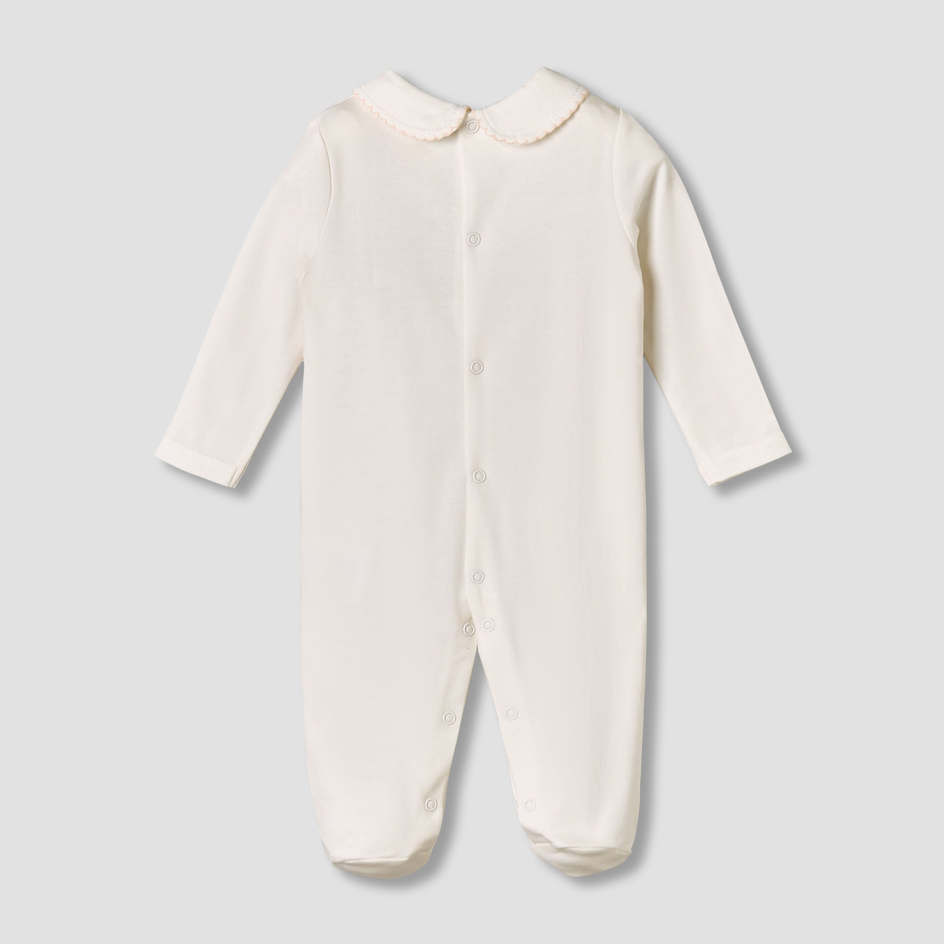 Giggles Cotton Collared Long Sleeves Sleepsuit with Snap Button Closure
