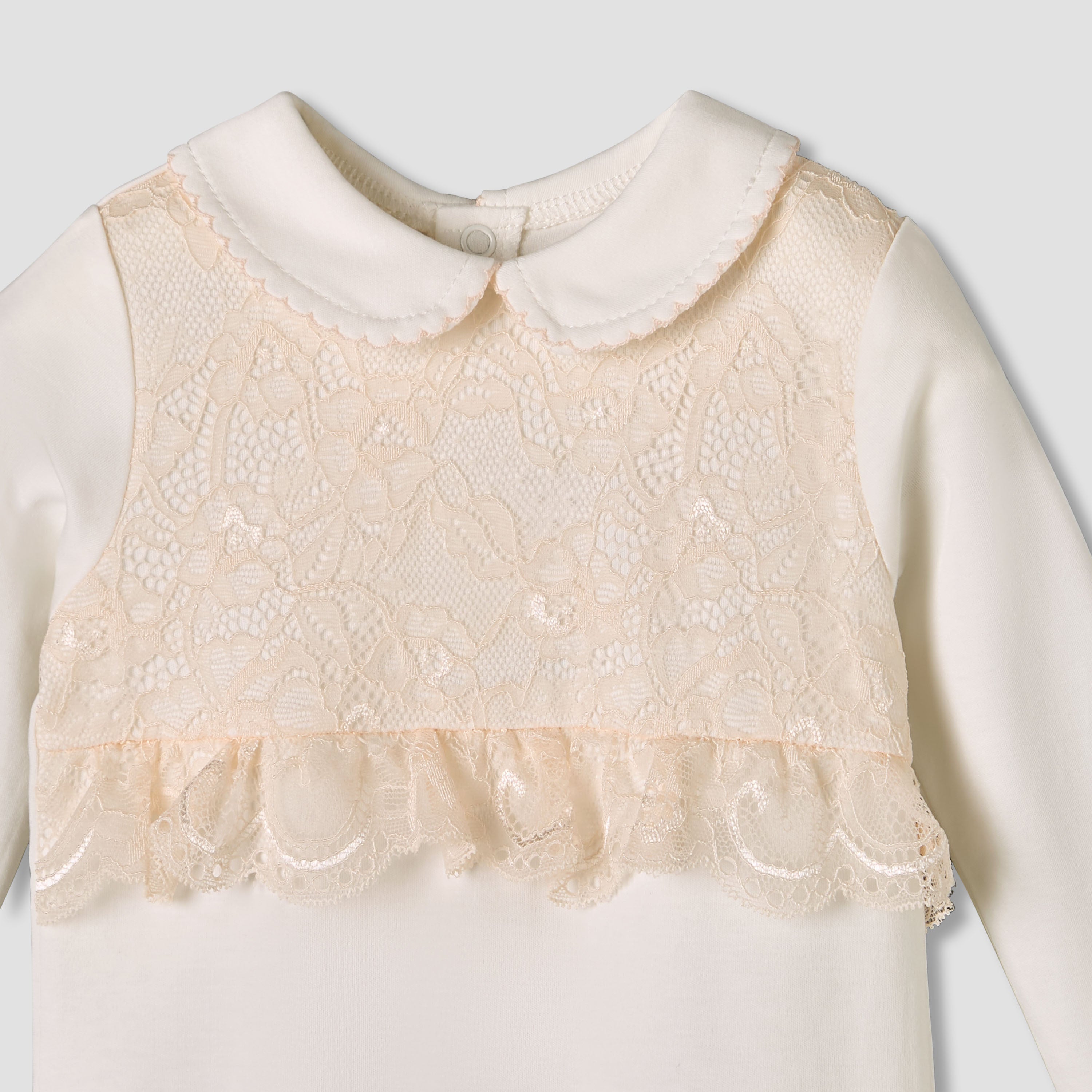 Giggles Cotton Collared Long Sleeves Sleepsuit with Snap Button Closure