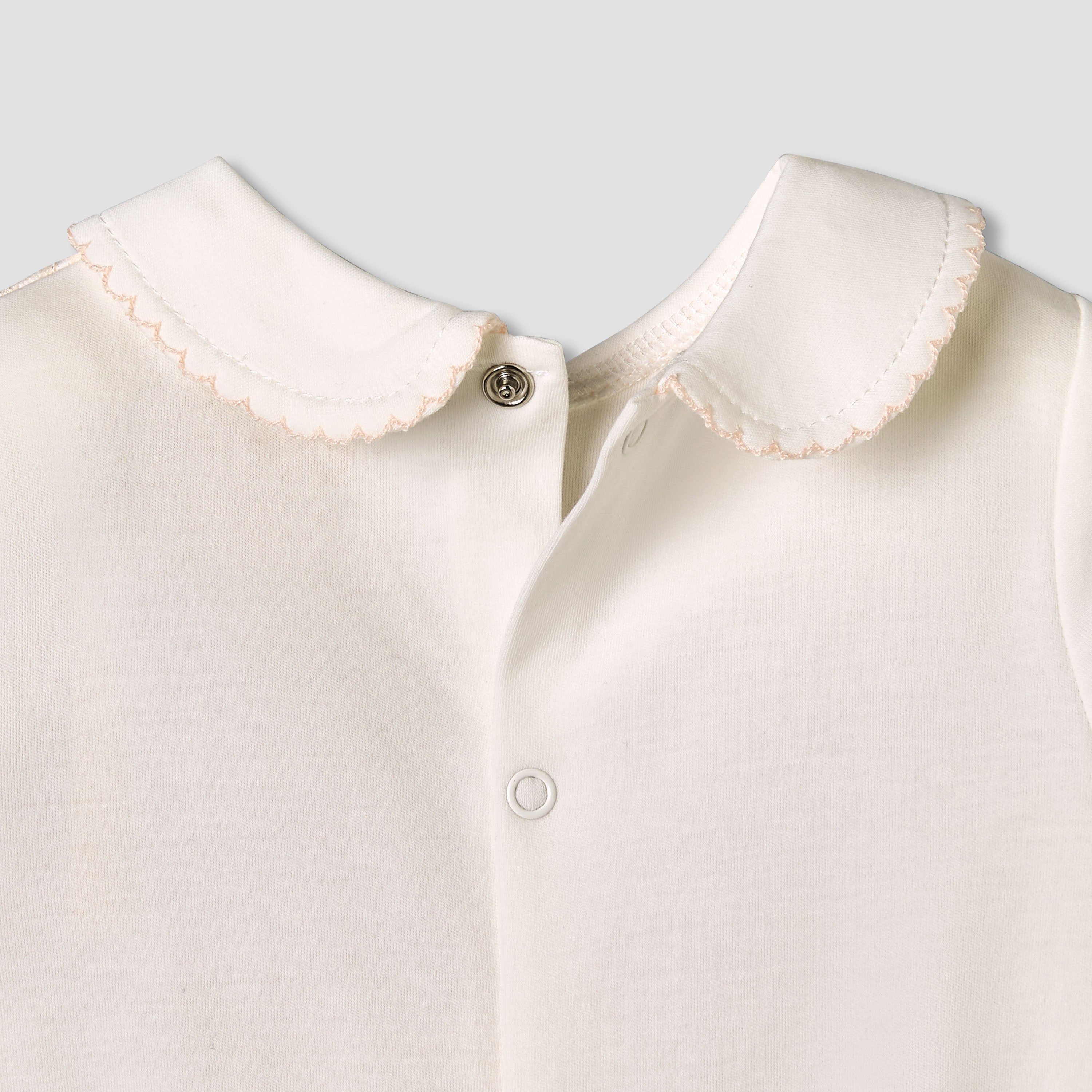 Giggles Cotton Collared Long Sleeves Sleepsuit with Snap Button Closure