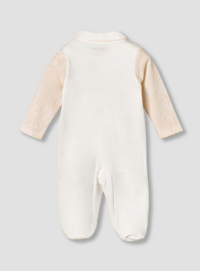 Giggles Cotton Collared Long Sleeves Sleepsuit with Snap Button Closure-baby-girls-clothing-nightwear-sleepsuits-image-3
