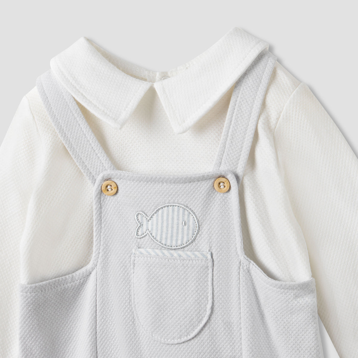 Giggles Collared Sleepsuit with Long Sleeves
