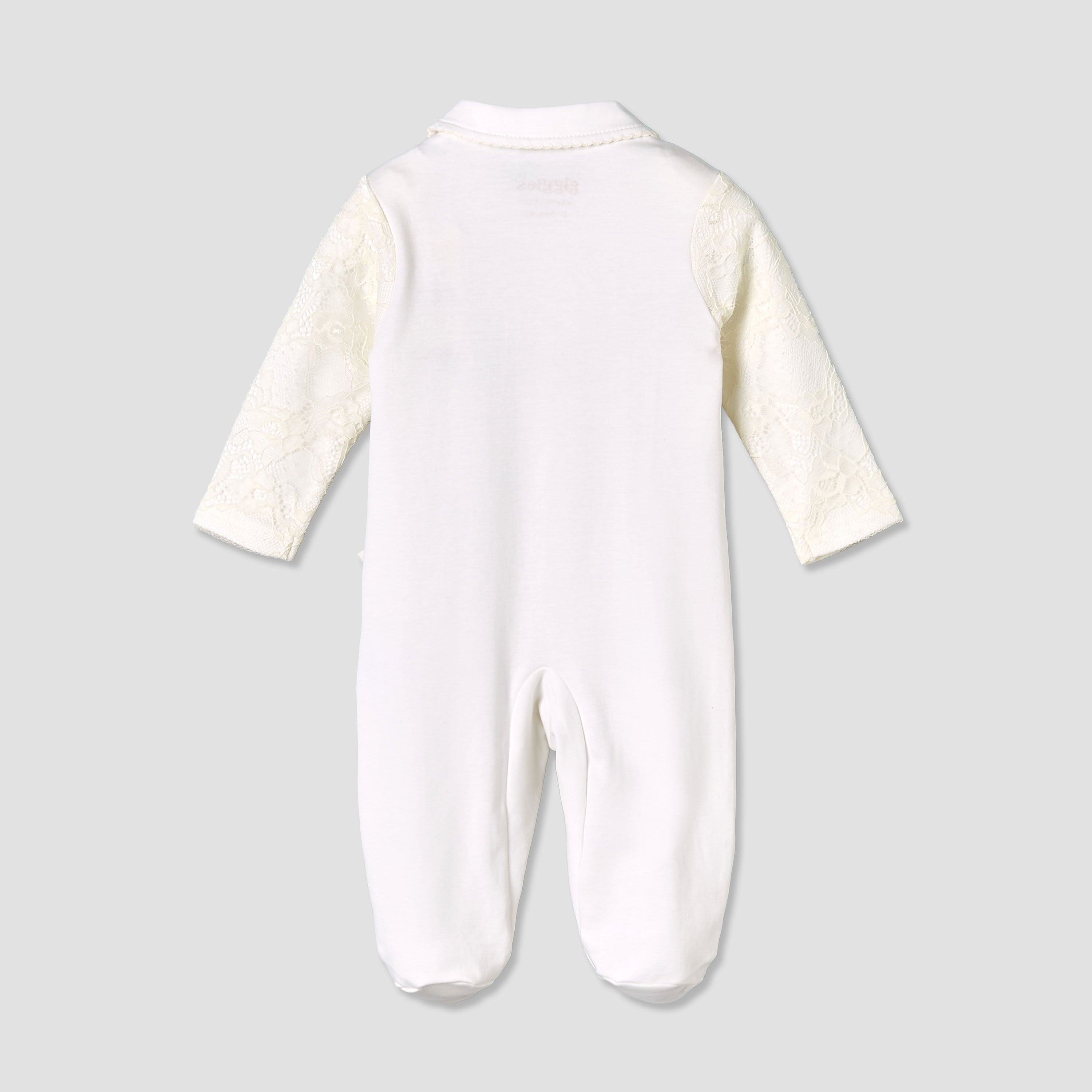 Giggles Peter Pan Collar Long Sleeves Sleepsuit with Lace Bolero Jacket Detail