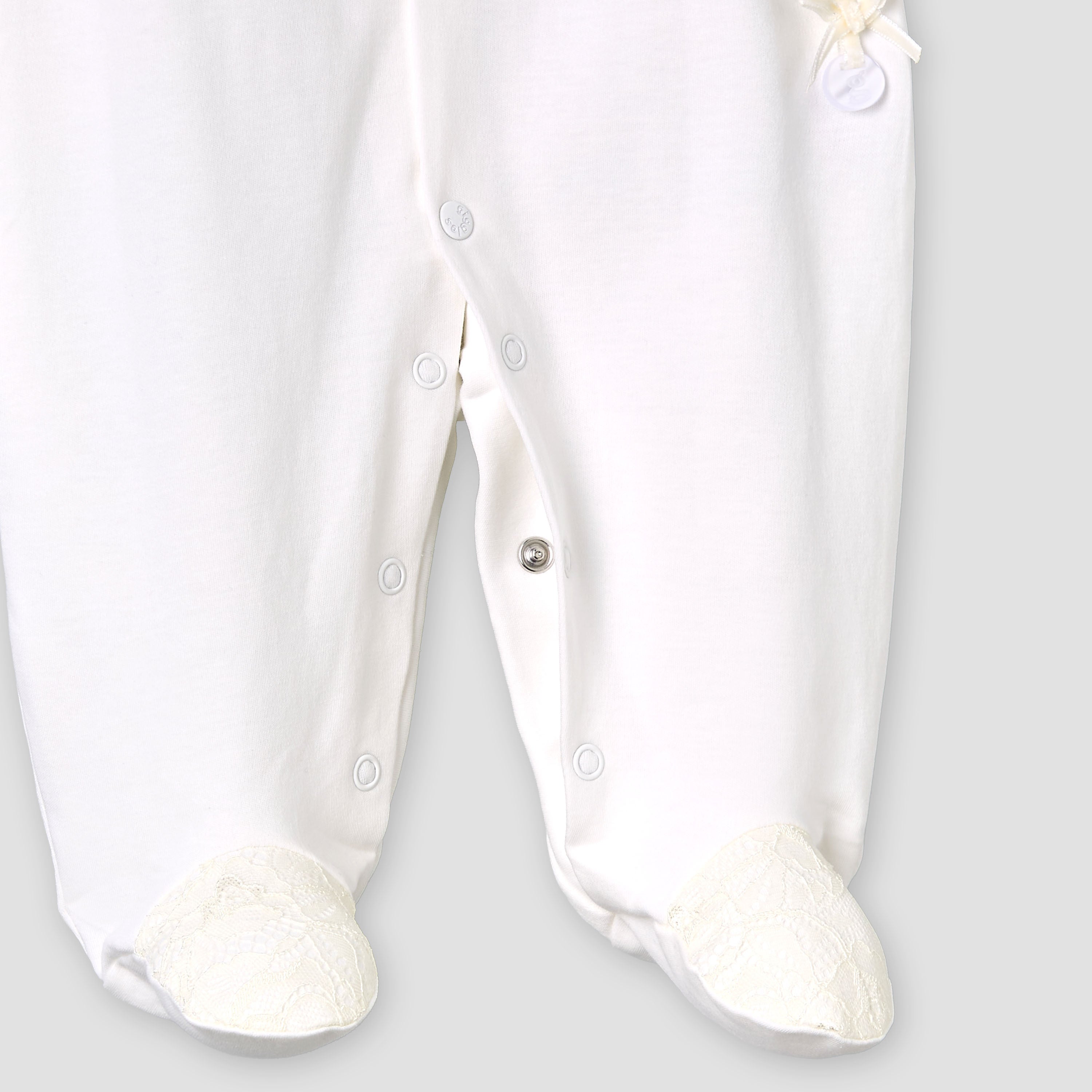 Giggles Peter Pan Collar Long Sleeves Sleepsuit with Lace Bolero Jacket Detail