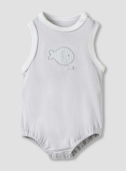 Giggles Fish Applique Sleeveless Bodysuit with Button Closure-baby-boys-clothing-bodysuits-image-1