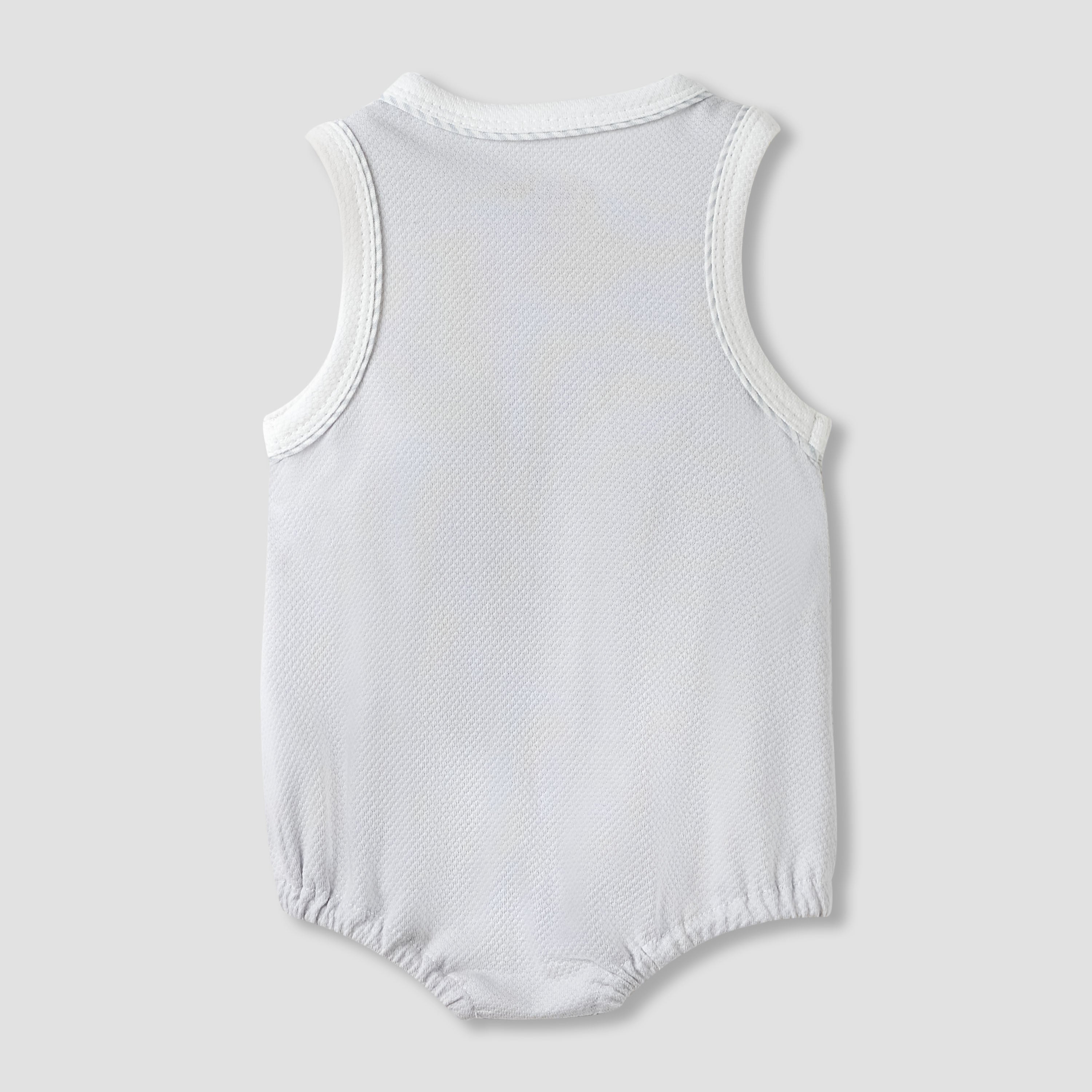 Giggles Fish Applique Sleeveless Bodysuit with Button Closure