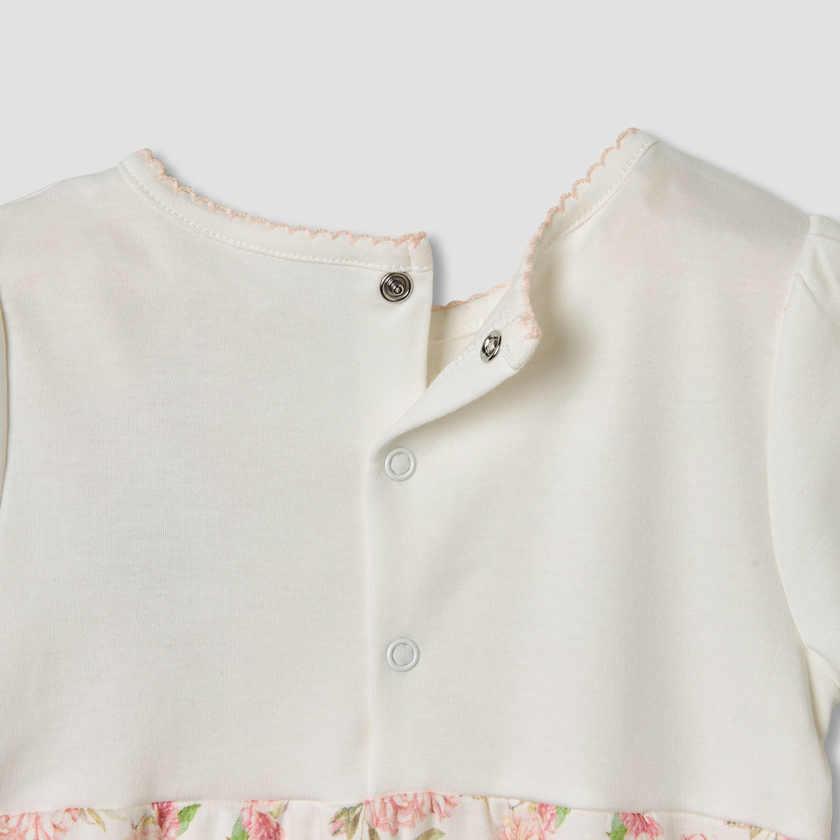 Giggles Floral Print Romper with Short Sleeves