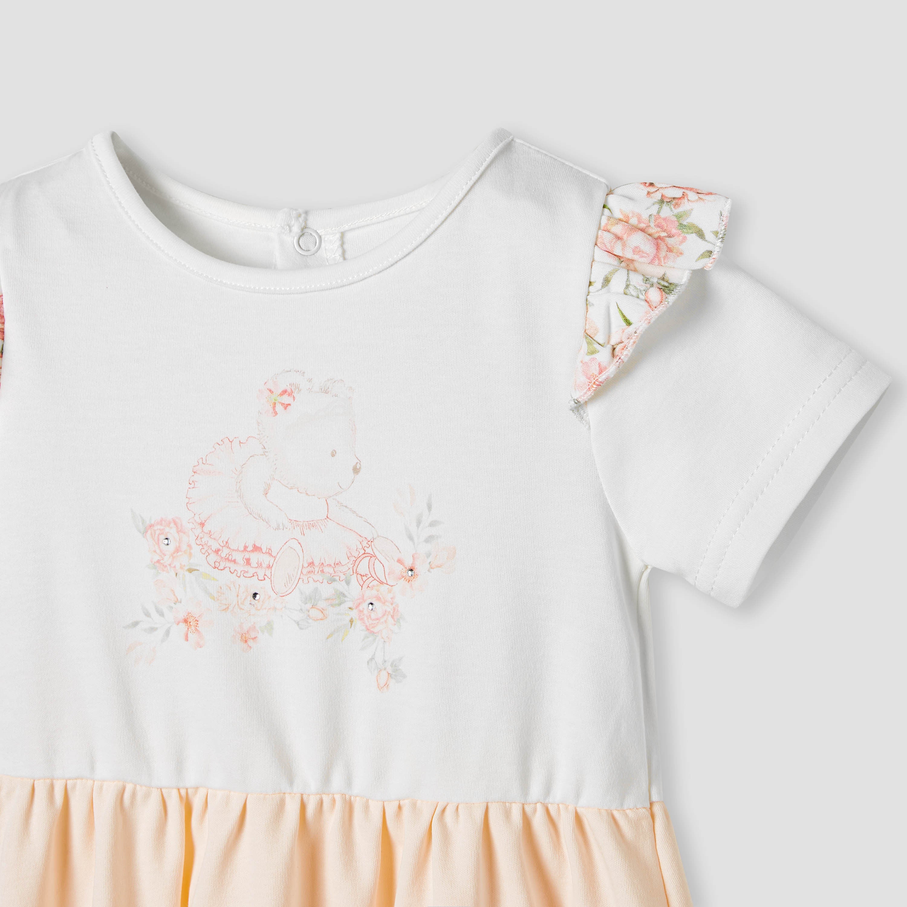 Giggles Printed A-line Dress with Ruffles