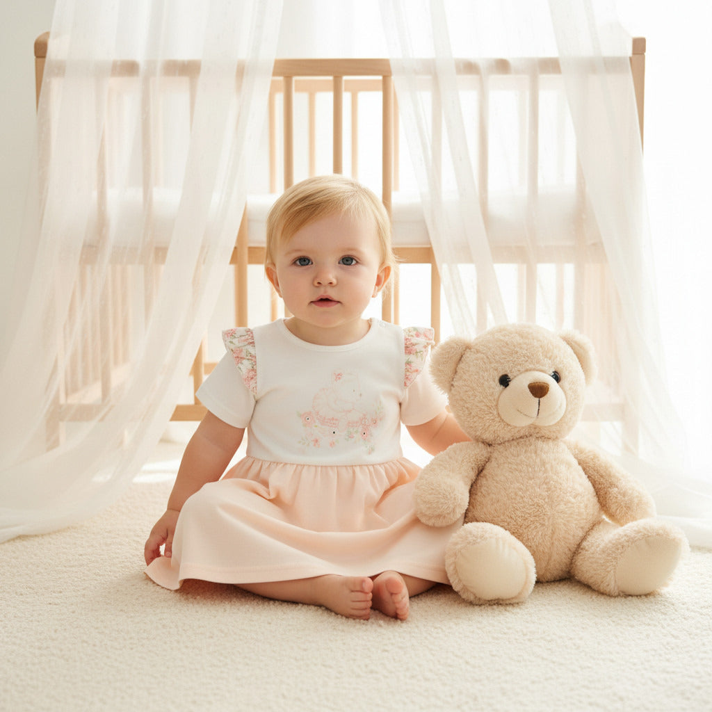 Giggles Printed A-line Dress with Ruffles