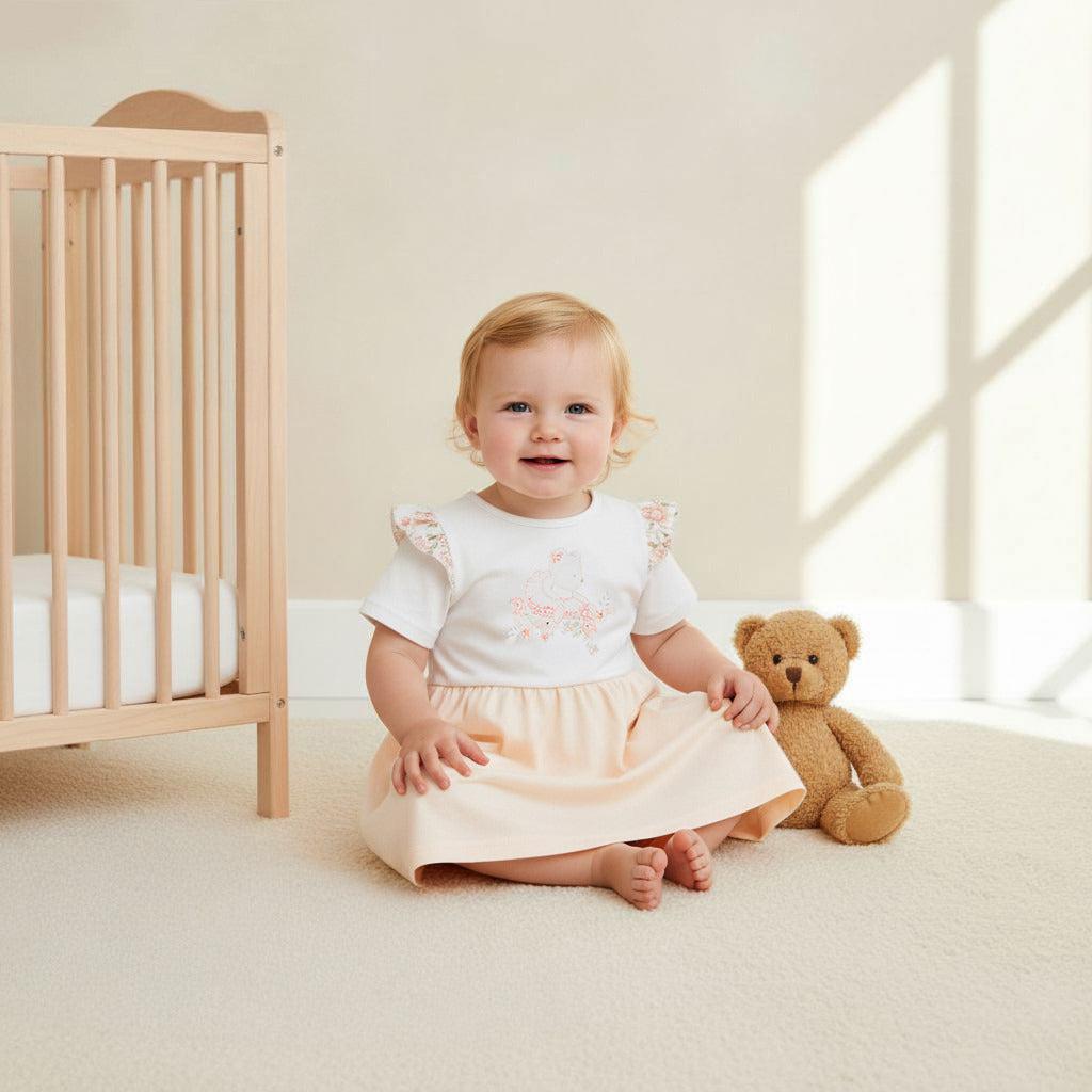 Giggles Printed A-line Dress with Ruffles