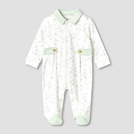 Giggles Cotton Peter Pan Collar Long Sleeves Sleepsuit with Elephant Print-undefined-image-1