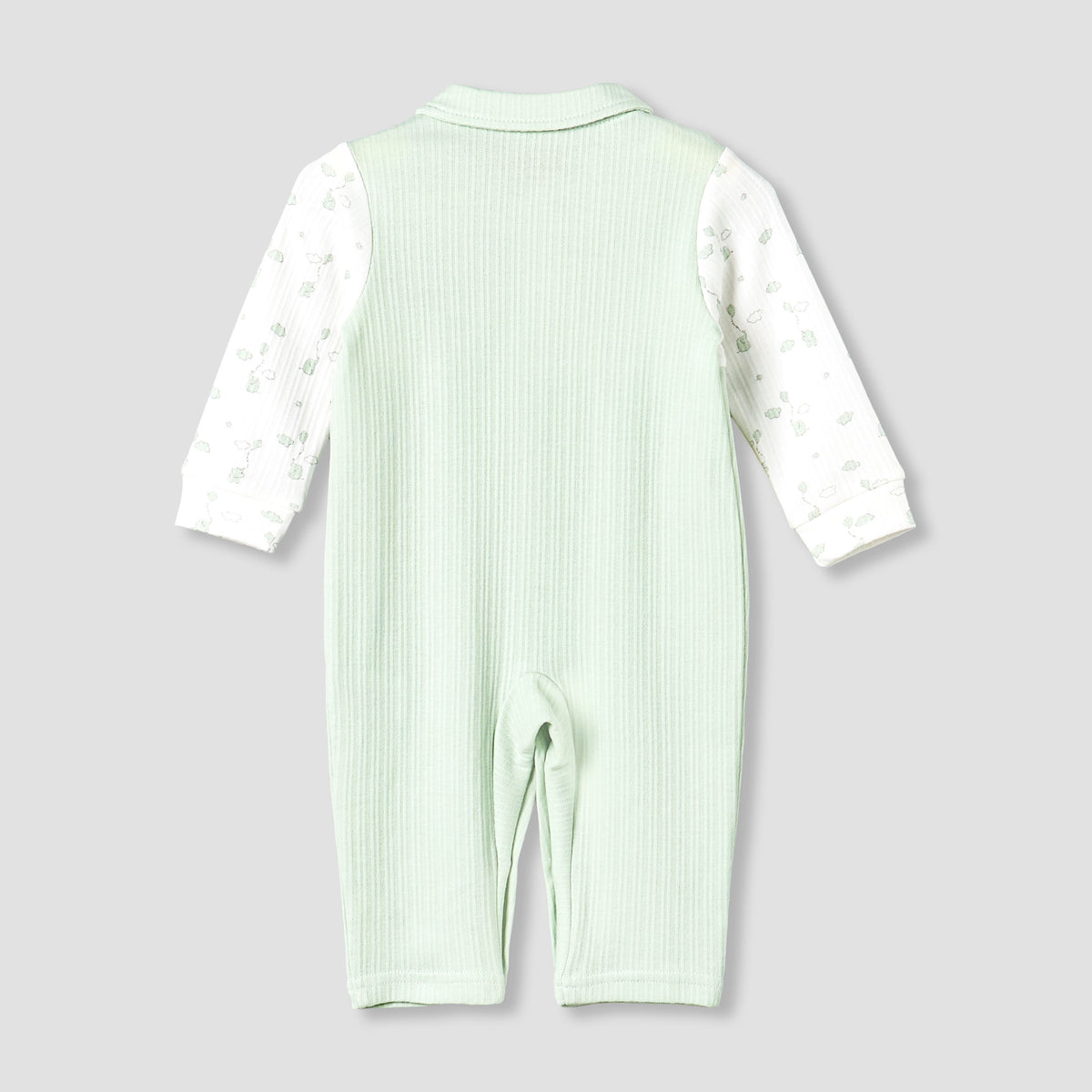 Giggles Cotton Collared Long Sleeves Sleepsuit with Snap Button Closure