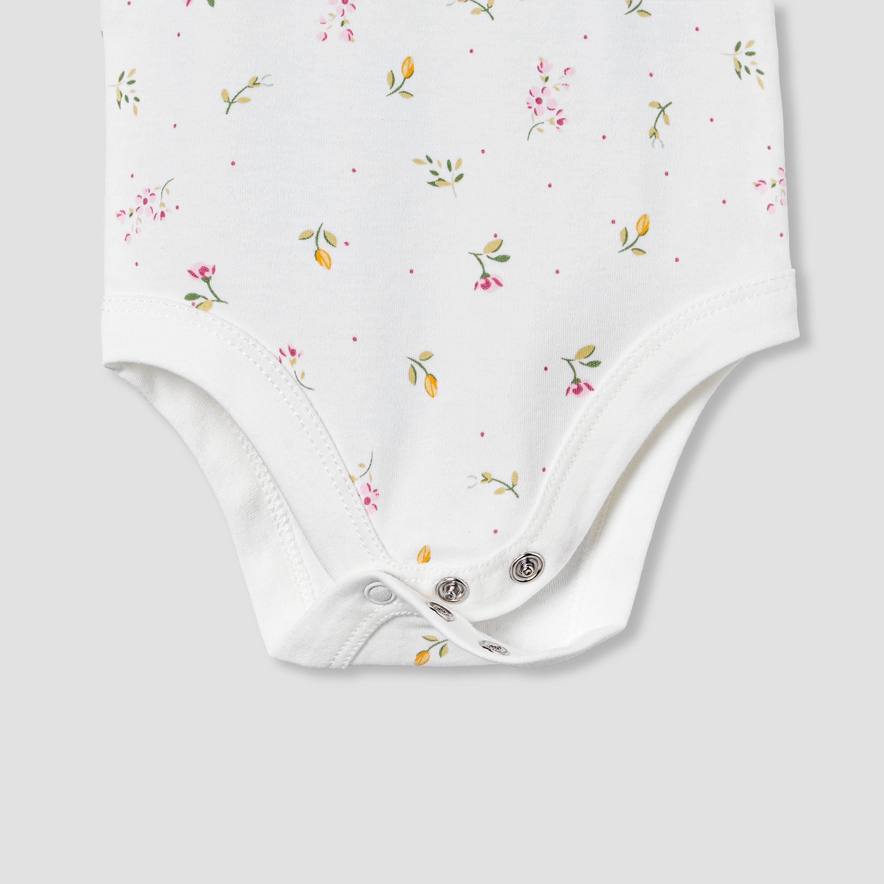 Juniors Cotton Square Neck Strappy Bodysuit with Floral Print