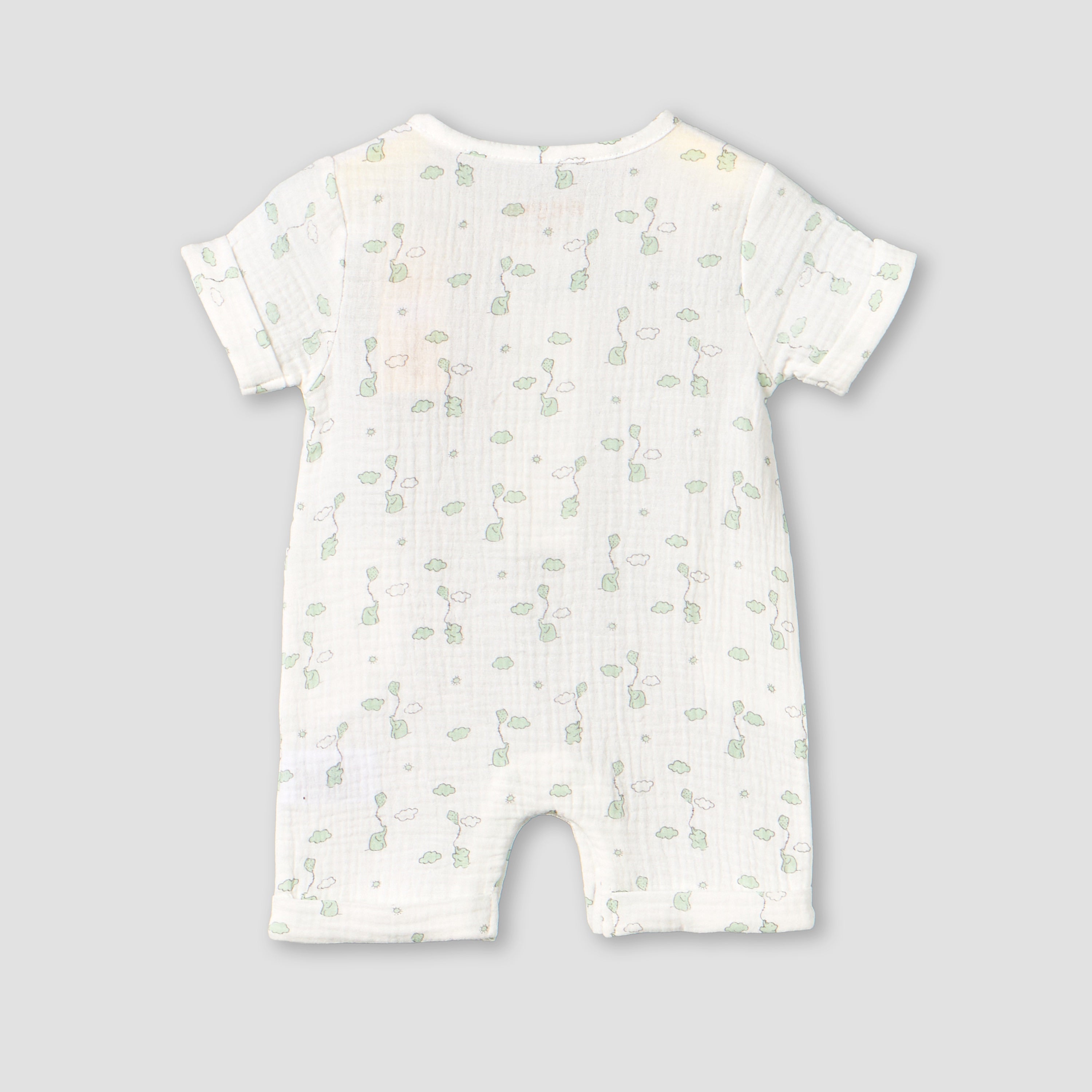 Giggles Crew Neck Short Sleeves Romper with Print