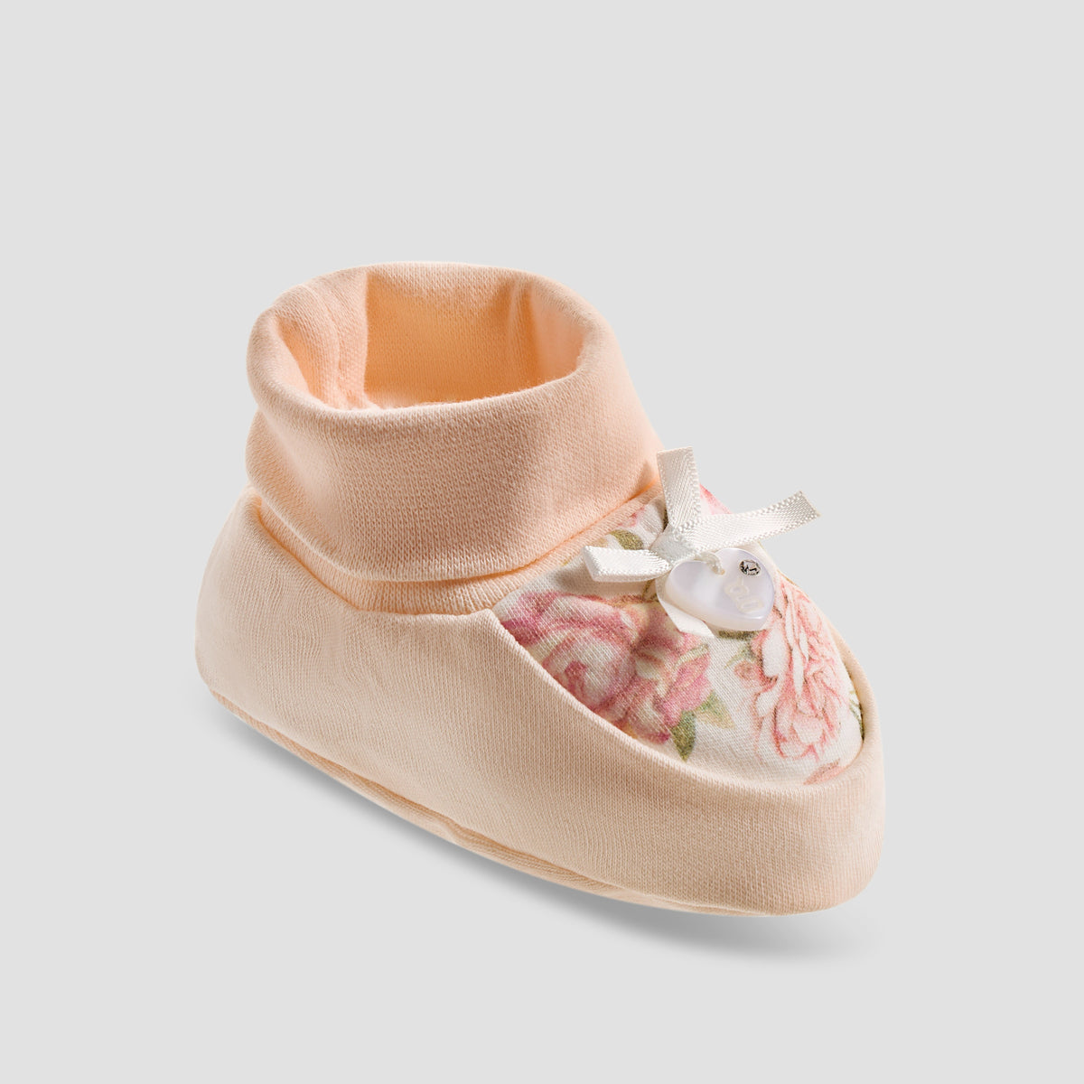 Giggles Floral Print Booties with Colourblock Mittens