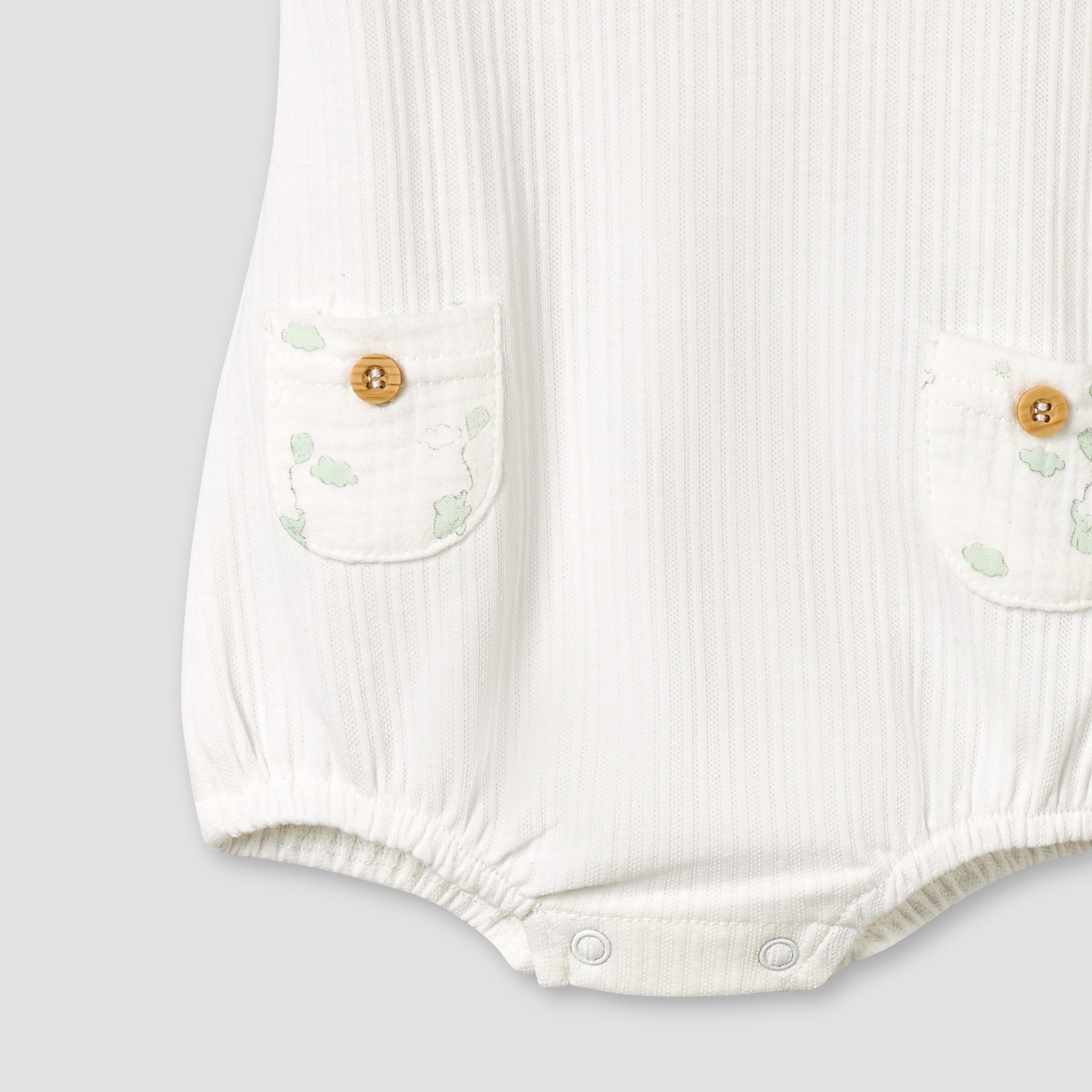 Giggles Round Neck Short Sleeve Bodysuit with Snap Button Closure