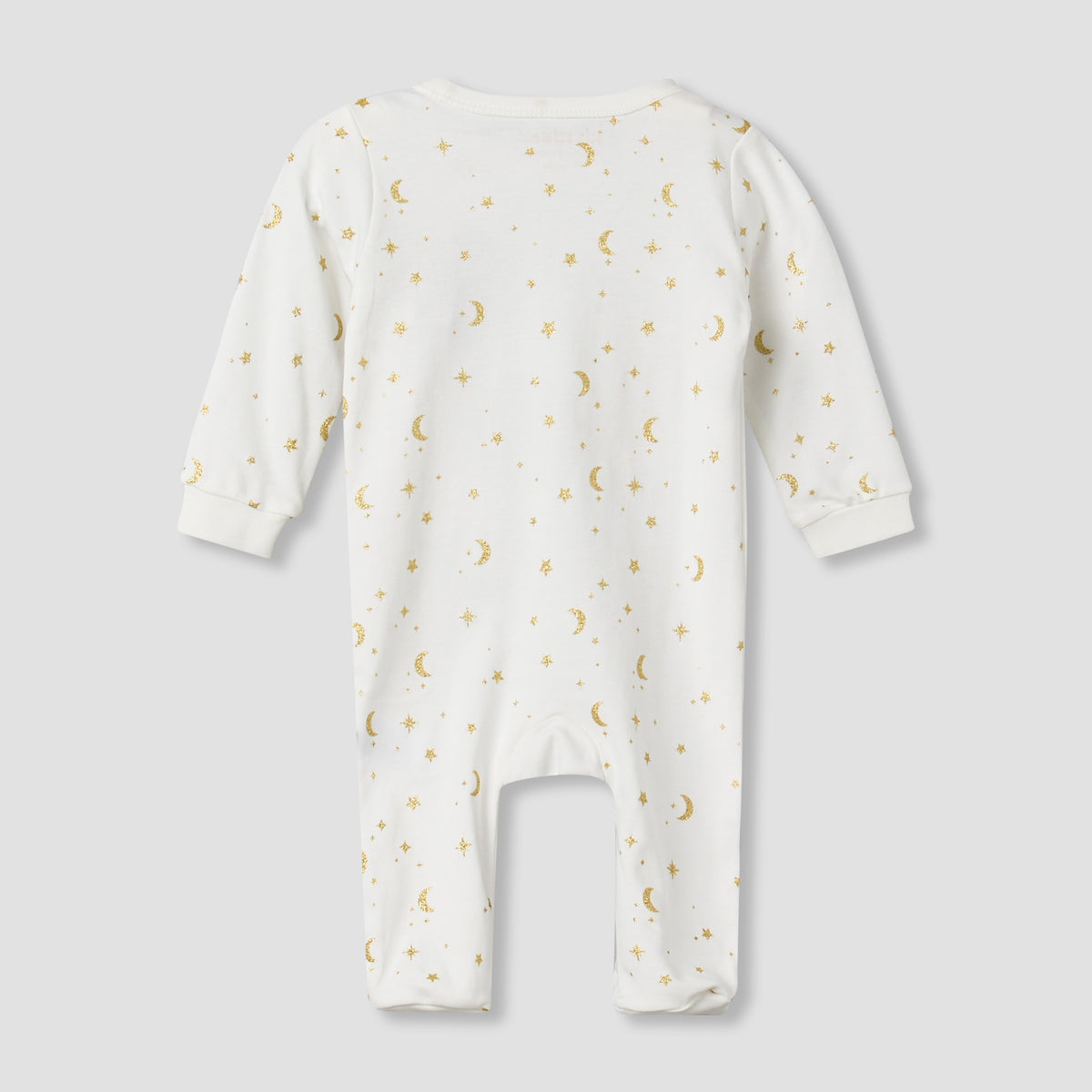 Giggles Cotton Round Neck Long Sleeve Sleepsuit with Snap Button Closure