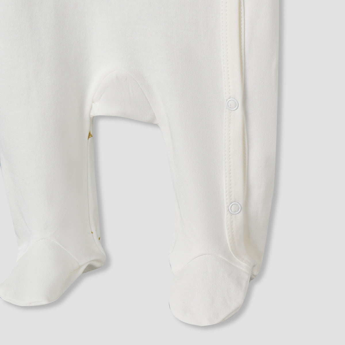 Giggles Cotton Round Neck Long Sleeve Sleepsuit with Snap Button Closure