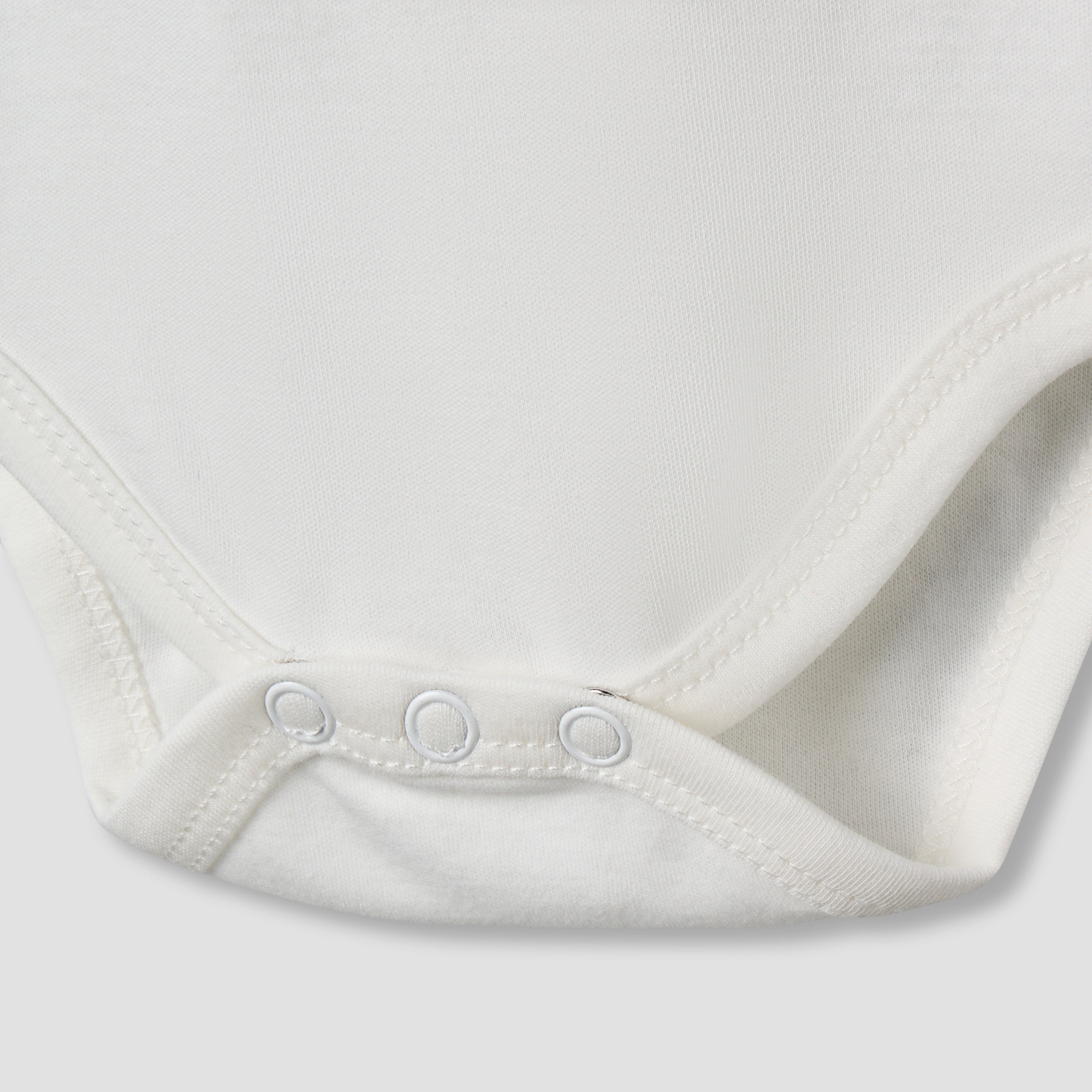 Giggles Round Neck Short Sleeve Bodysuit with Snap Button Closure