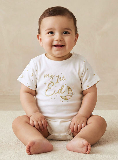 Giggles Round Neck Short Sleeve Bodysuit with Snap Button Closure-baby-girls-clothing-bodysuits-image-1