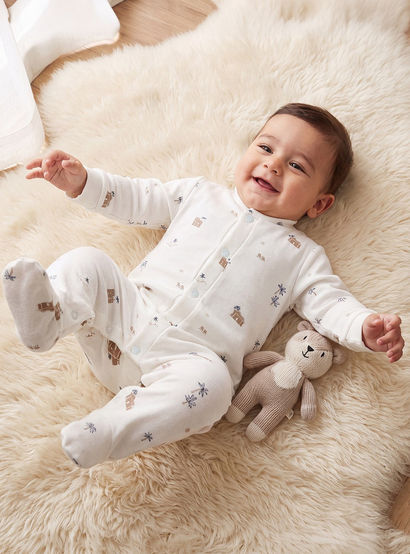 Giggles Mandarin Collar Long Sleeves Sleepsuit with Fun Print-baby-girls-clothing-nightwear-sleepsuits-image-1