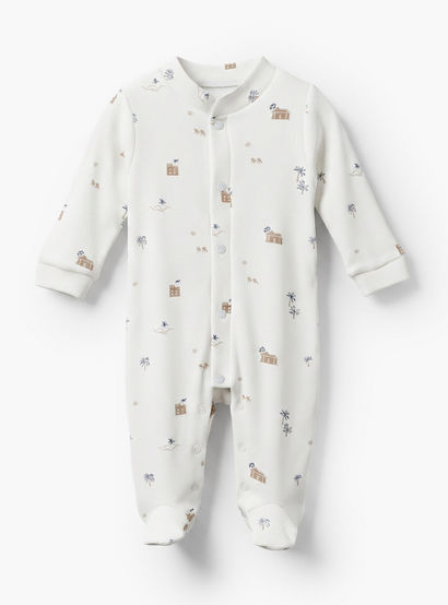 Giggles Mandarin Collar Long Sleeves Sleepsuit with Fun Print-baby-girls-clothing-nightwear-sleepsuits-image-2