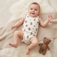 Juniors Crew Neck Sleeveless Bodysuit with Teddy Bear Print-undefined-image-1