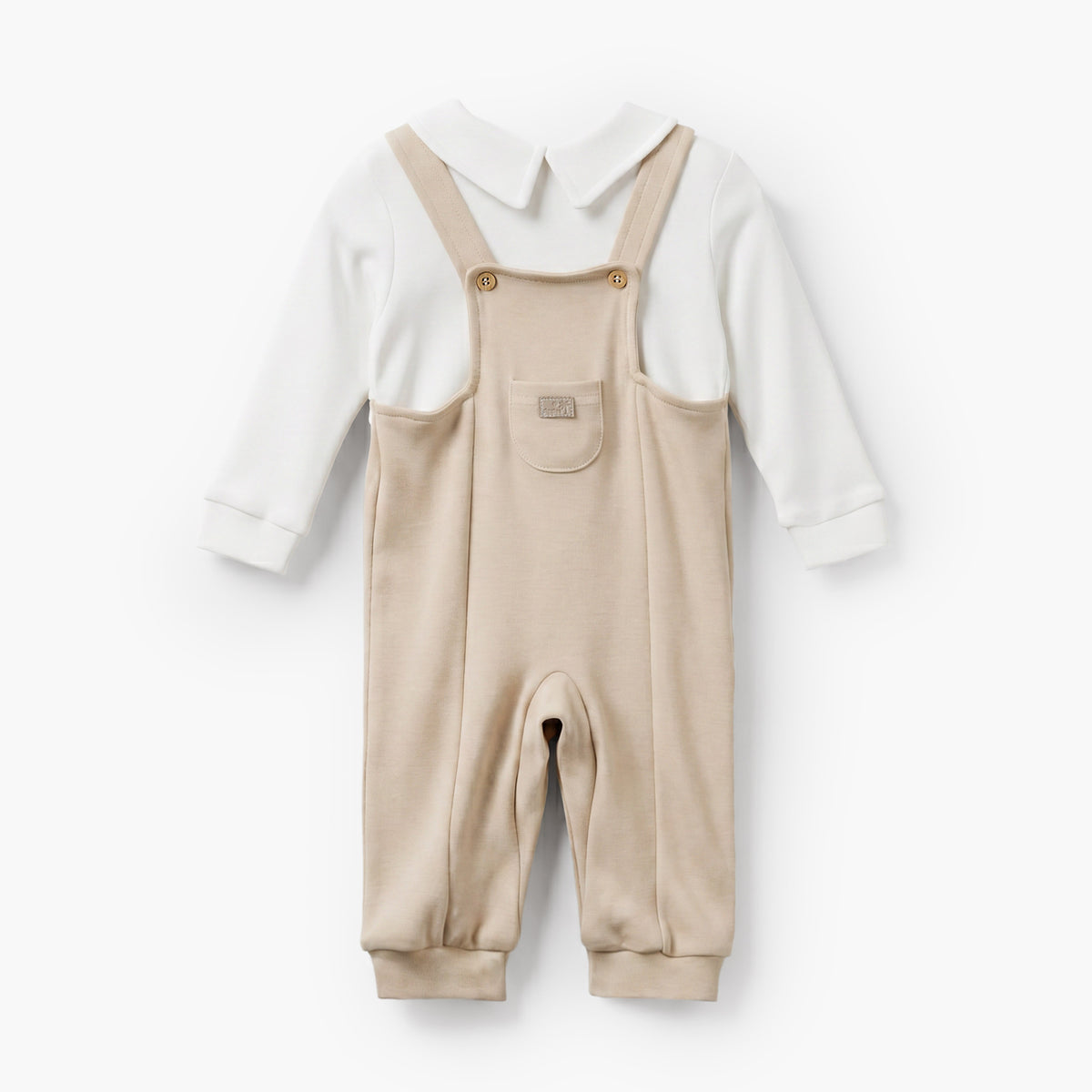 Giggles Collared Long Sleeves Sleepsuit with Colourblock Design