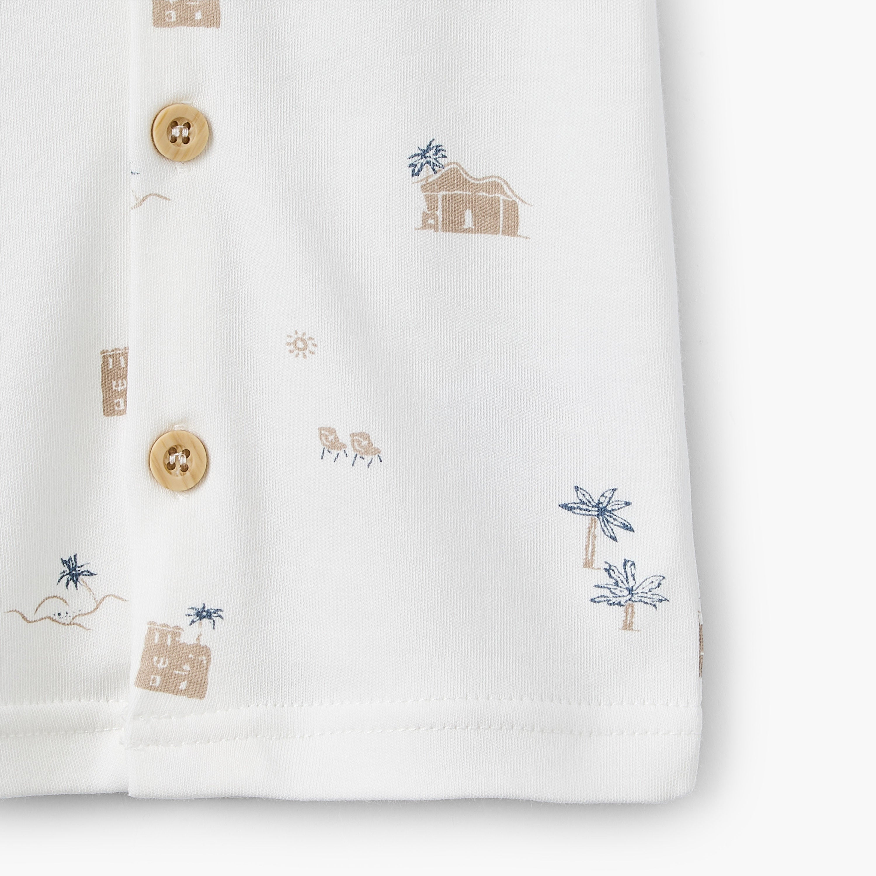 Giggles Collared Short Sleeves Shirt and Shorts Set with Fun Print