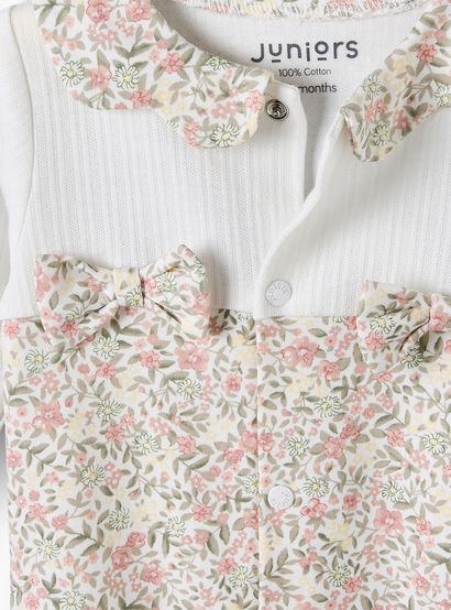 Juniors Cotton Collared Long Sleeves Sleepsuit with Floral Print-baby-girls-clothing-nightwear-sleepsuits-image-4