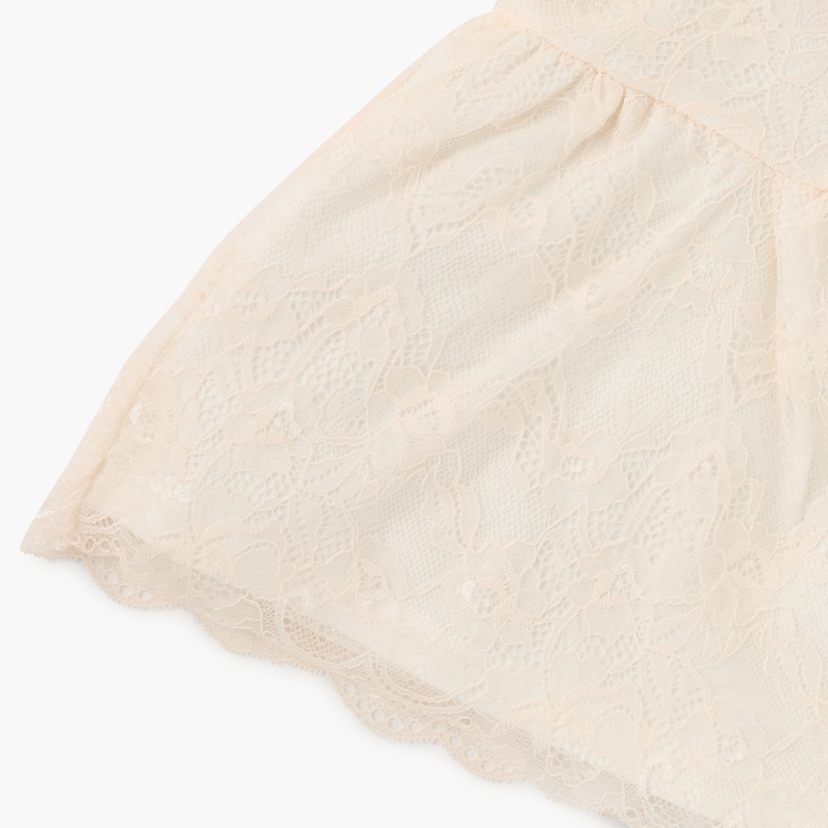 Giggles Lace Detail Dress with Peter Pan Collar and Short Sleeves