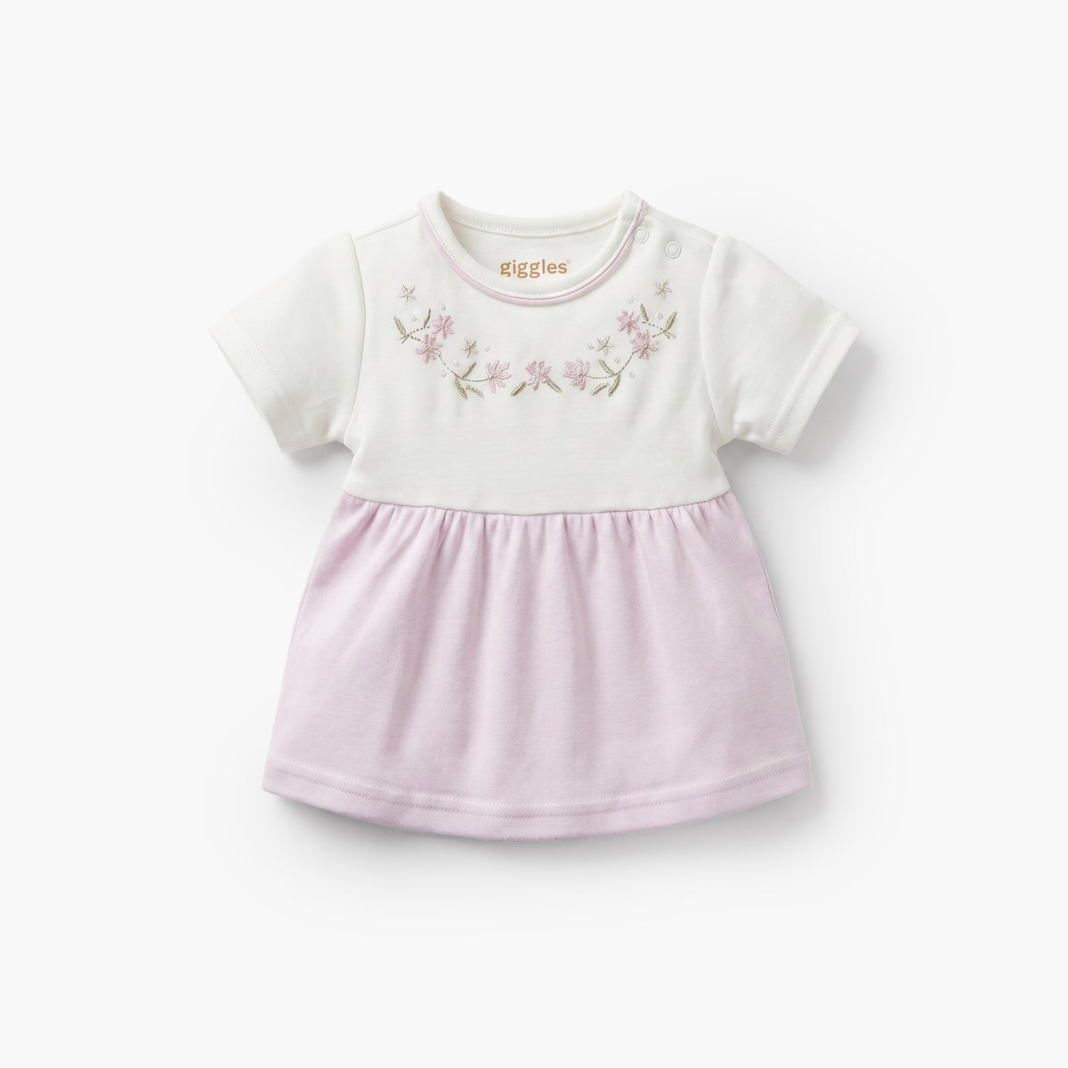 Giggles Round Neck Short Sleeves Pyjama Set with Floral Print