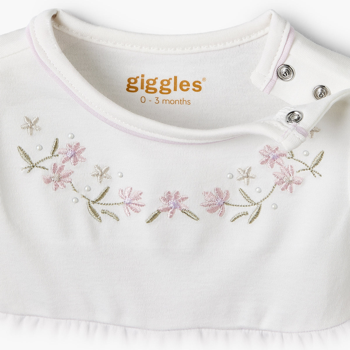 Giggles Round Neck Short Sleeves Pyjama Set with Floral Print