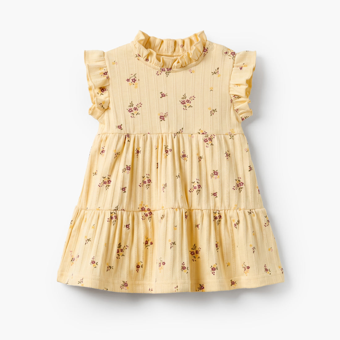 Juniors High Neck Sleeveless Knee Length A-Line Dress with Floral Print