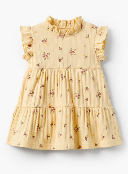 Juniors High Neck Sleeveless Knee Length A-Line Dress with Floral Print-baby-girls-clothing-dressesandjumpsuits-image-2