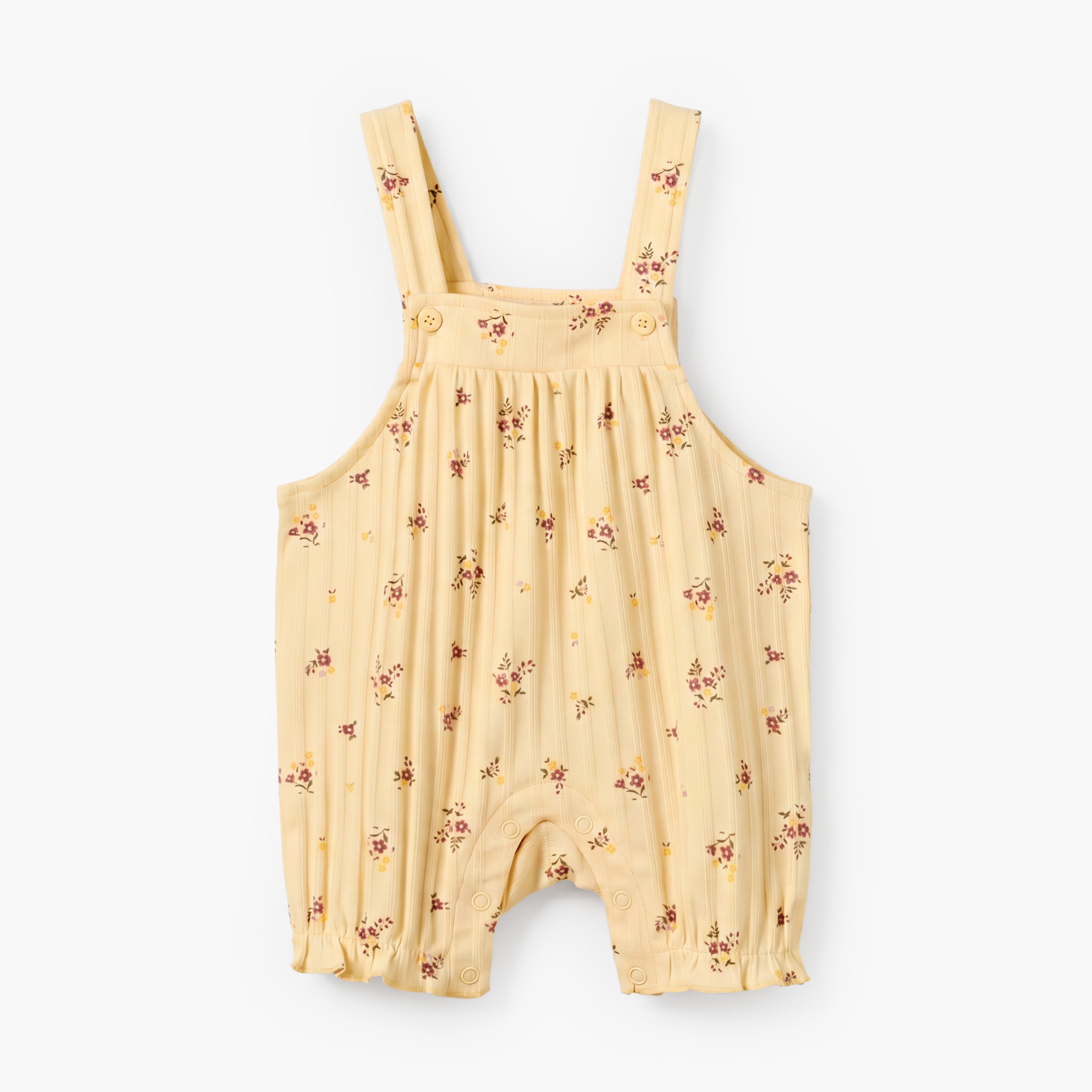 Juniors Crew Neck Short Sleeves T-shirt and Dungaree Set with Floral Print