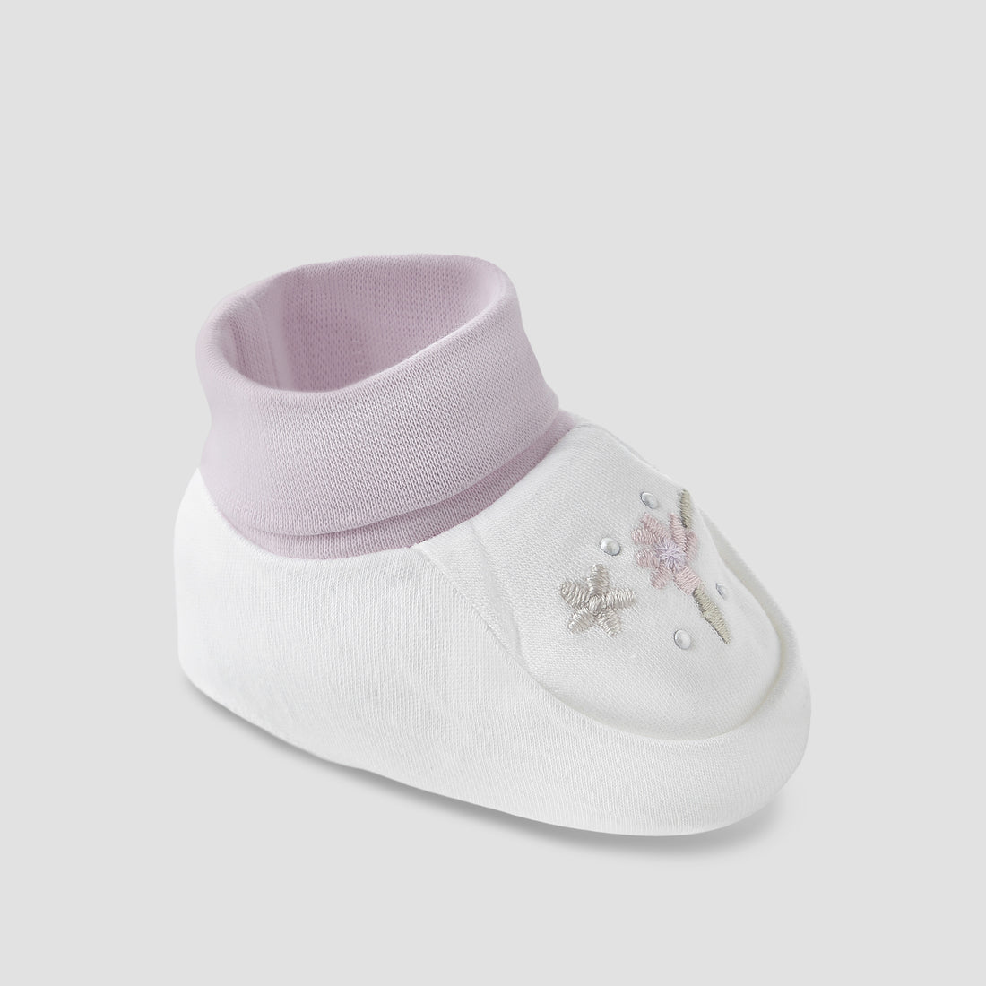 Giggles Booties with Floral Embroidery