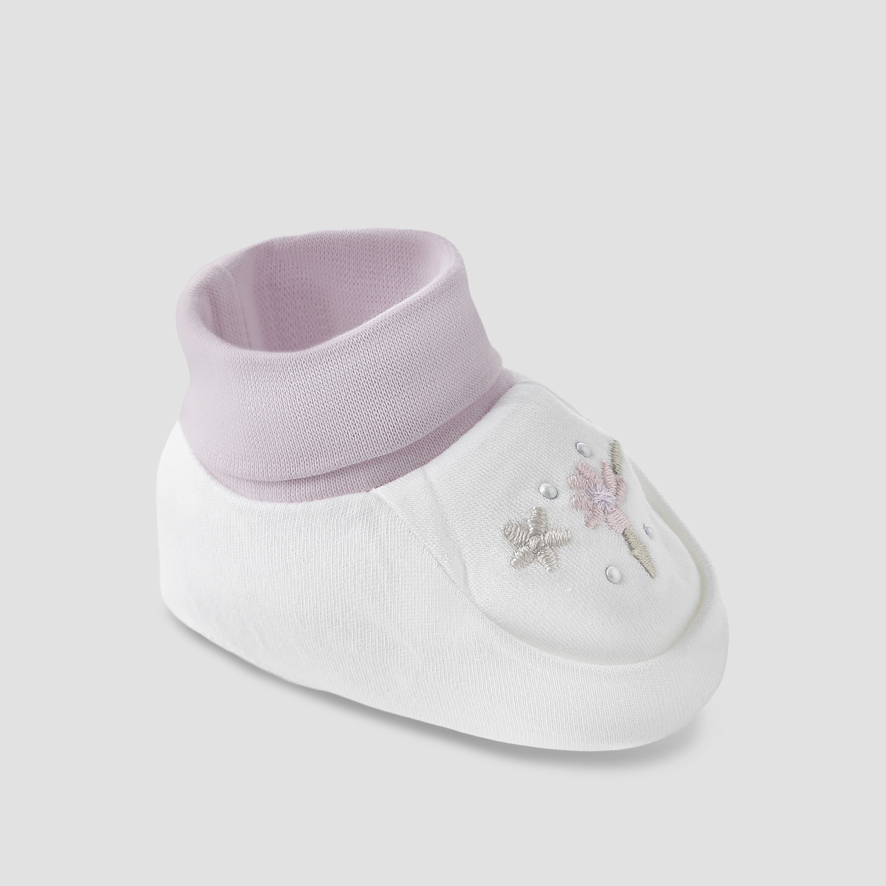 Giggles Booties with Floral Embroidery