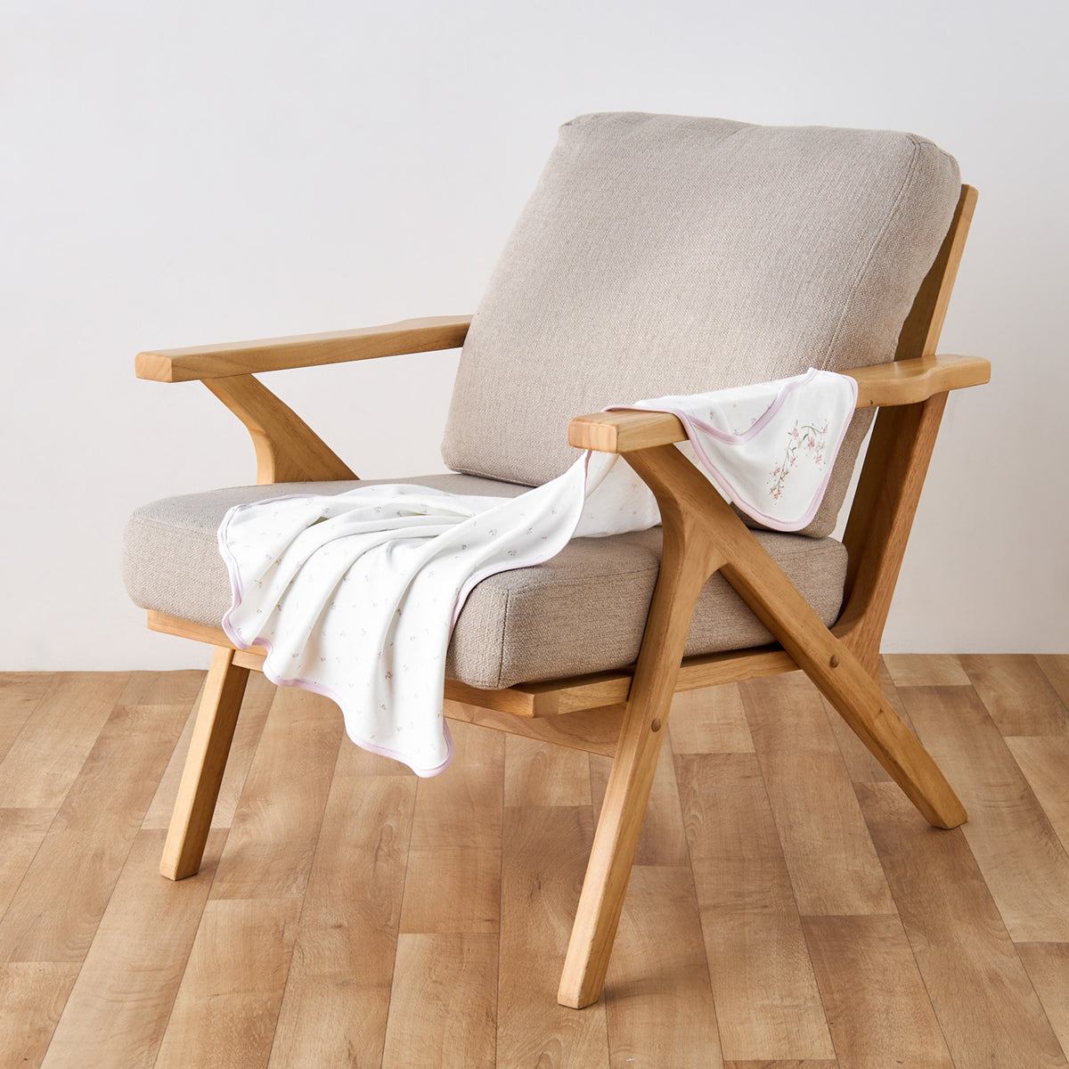Giggles Receiving Blanket with Floral Print