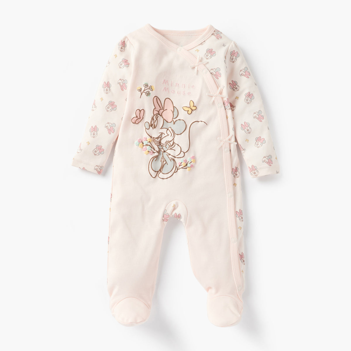 Disney Minnie Mouse Print Closed Foot Sleepsuit with Long Sleeves