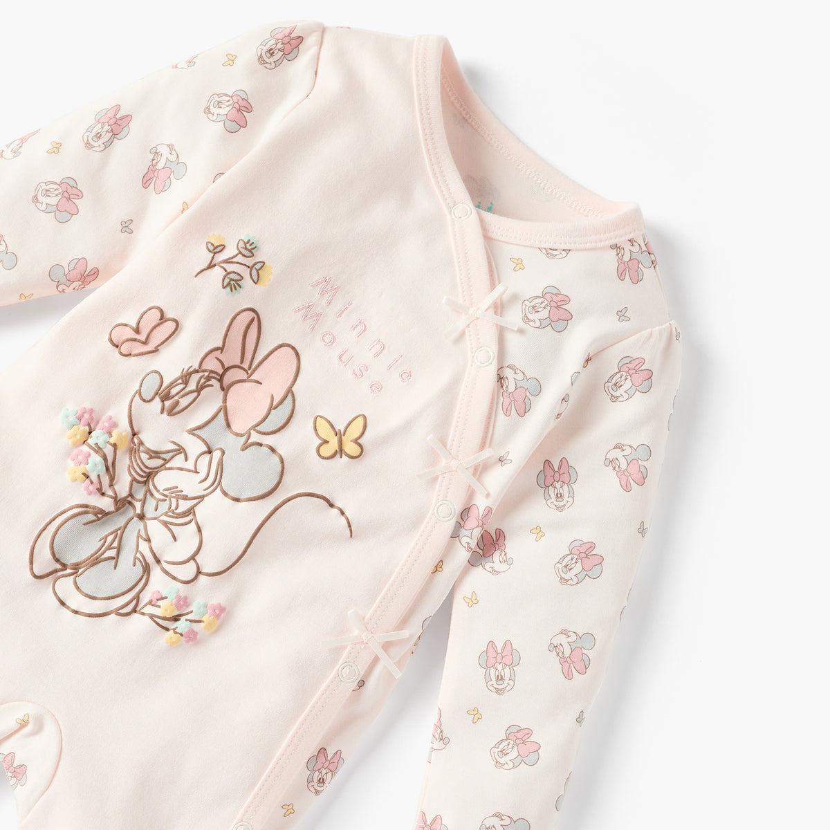 Disney Minnie Mouse Print Closed Foot Sleepsuit with Long Sleeves