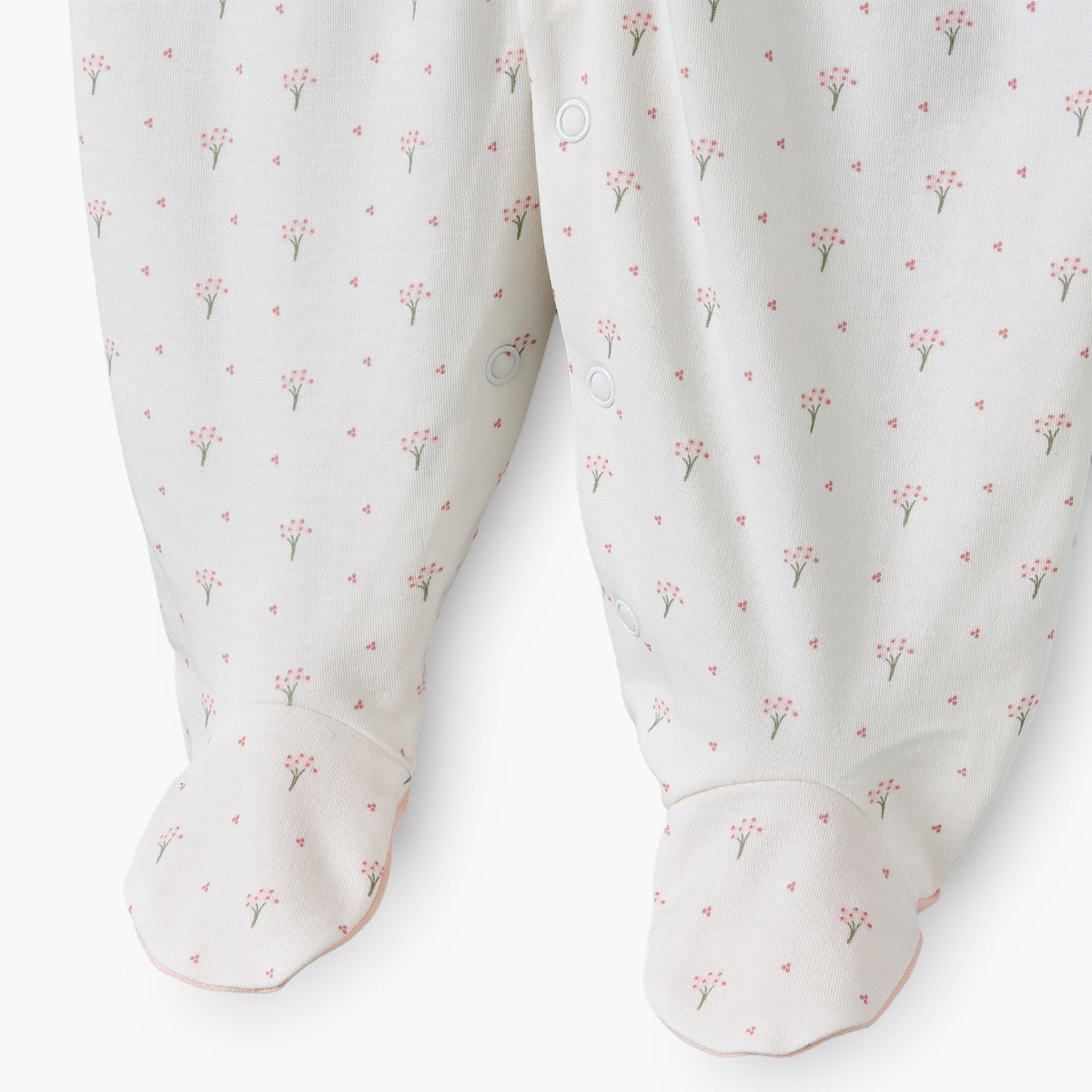 Giggles Supima Cotton Mandarin Collar Long Sleeves Sleepsuit with Floral Print