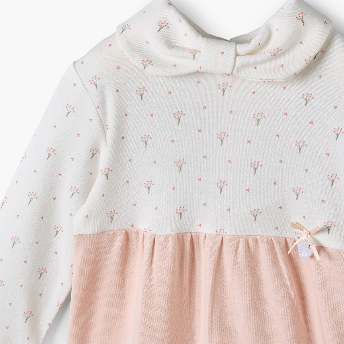 Giggles Supima Cotton Collared Long Sleeves Sleepsuit with Floral Print